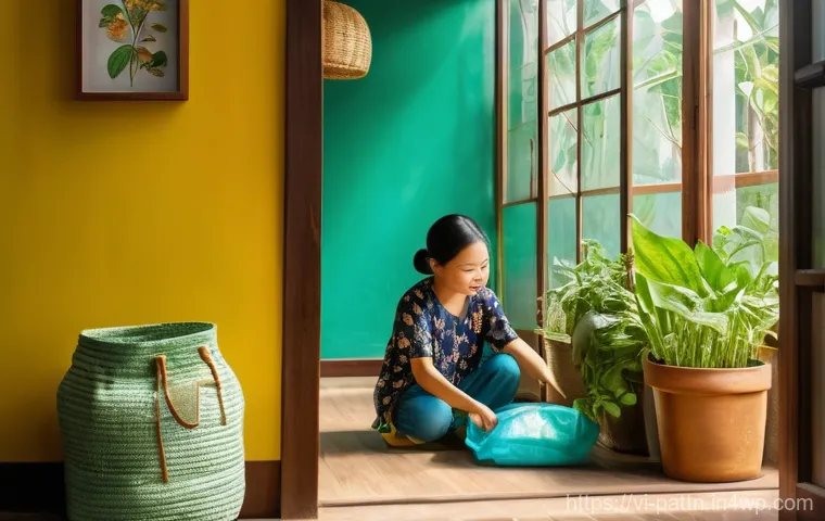 자원순환 경제 모델과 환경 보호 - **Prompt: Family Waste Sorting and Sustainable Living in Vietnam**
A heartwarming and vibrant sc...