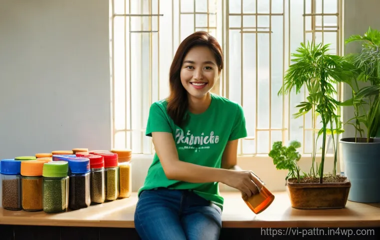 자원순환 경제와 환경 정책 - **Prompt:** A cozy and brightly lit Vietnamese living room, focusing on a young Vietnamese woman in ...