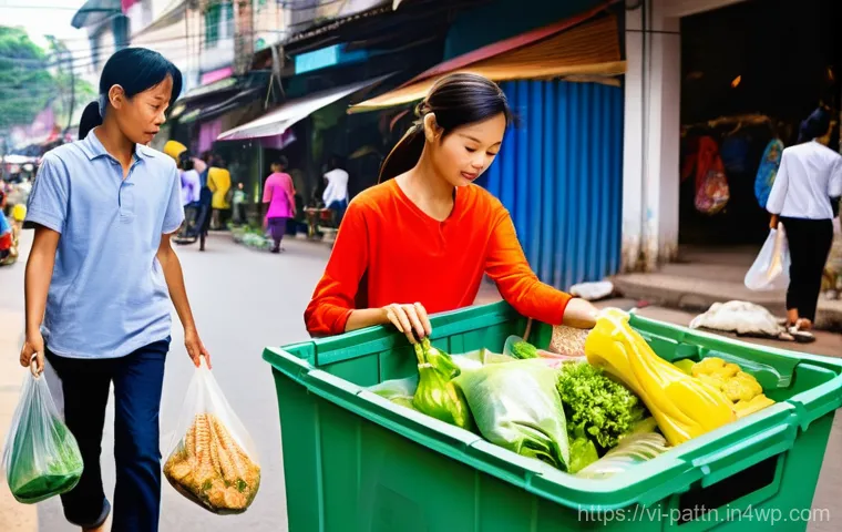 자원순환 경제와 지속 가능한 소비 - **Prompt 1: "Circular Economy in Vietnamese Agriculture"**
    A vibrant, sunlit image of a modern, ...