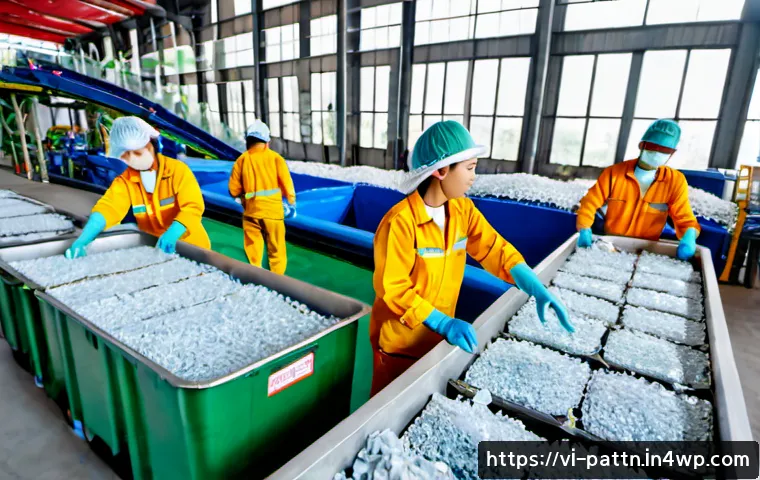 Home 17 자원순환 경제와 산업 연계 방안 - Photorealistic wide-angle view of a modern circular economy recycling facility in Vietnam, Vietnames...